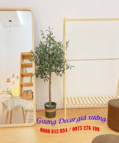 Gương gỗ chữ nhật cho shop