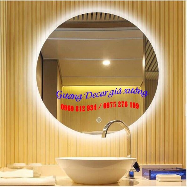 Gương tròn hậu led nhà tắm