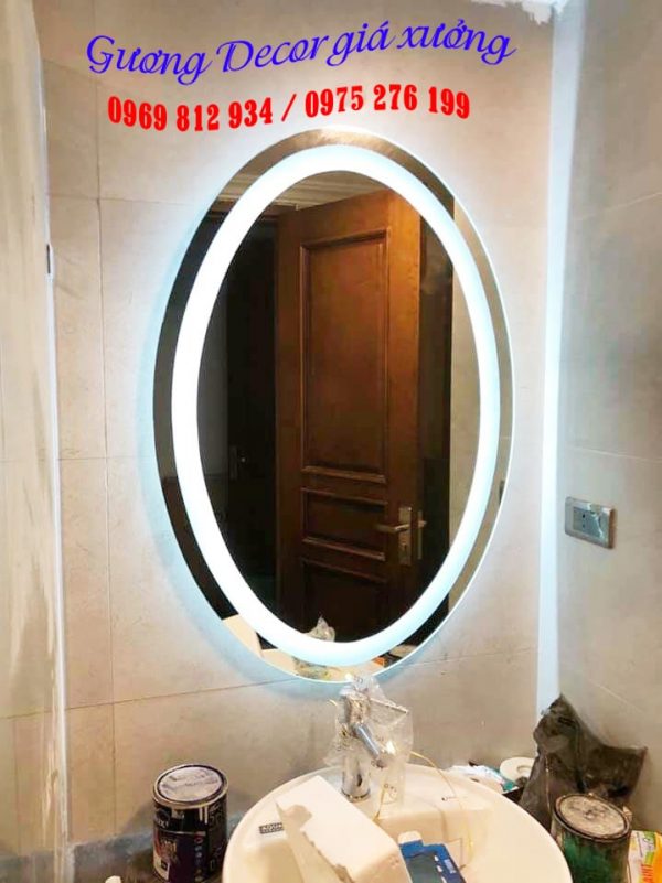 Gương đèn led elip nhà tắm