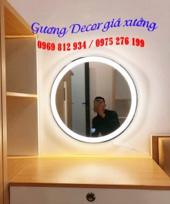 Gương led tròn cảm ứng bàn phấn