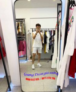 Gương viền thép cho shop